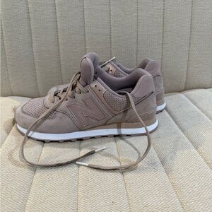 New Balance 574 Women's Pink Tan Sneakers